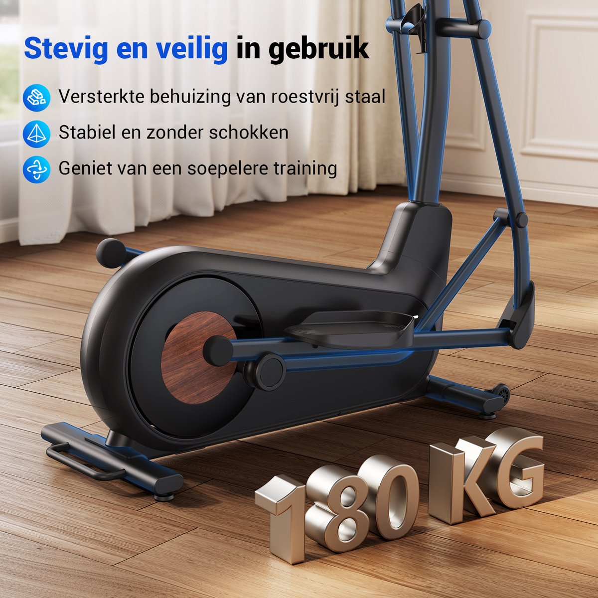 MERACH Crosstrainer - LCD Monitor - Magnetische Weerstand - afbeelding 3