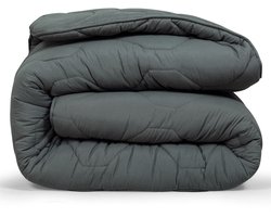foto van DoubleDry 2 in 1 Dekbed 200x200 - Tweepersoons wasbaar dekbed zonder overtrek - antraciet