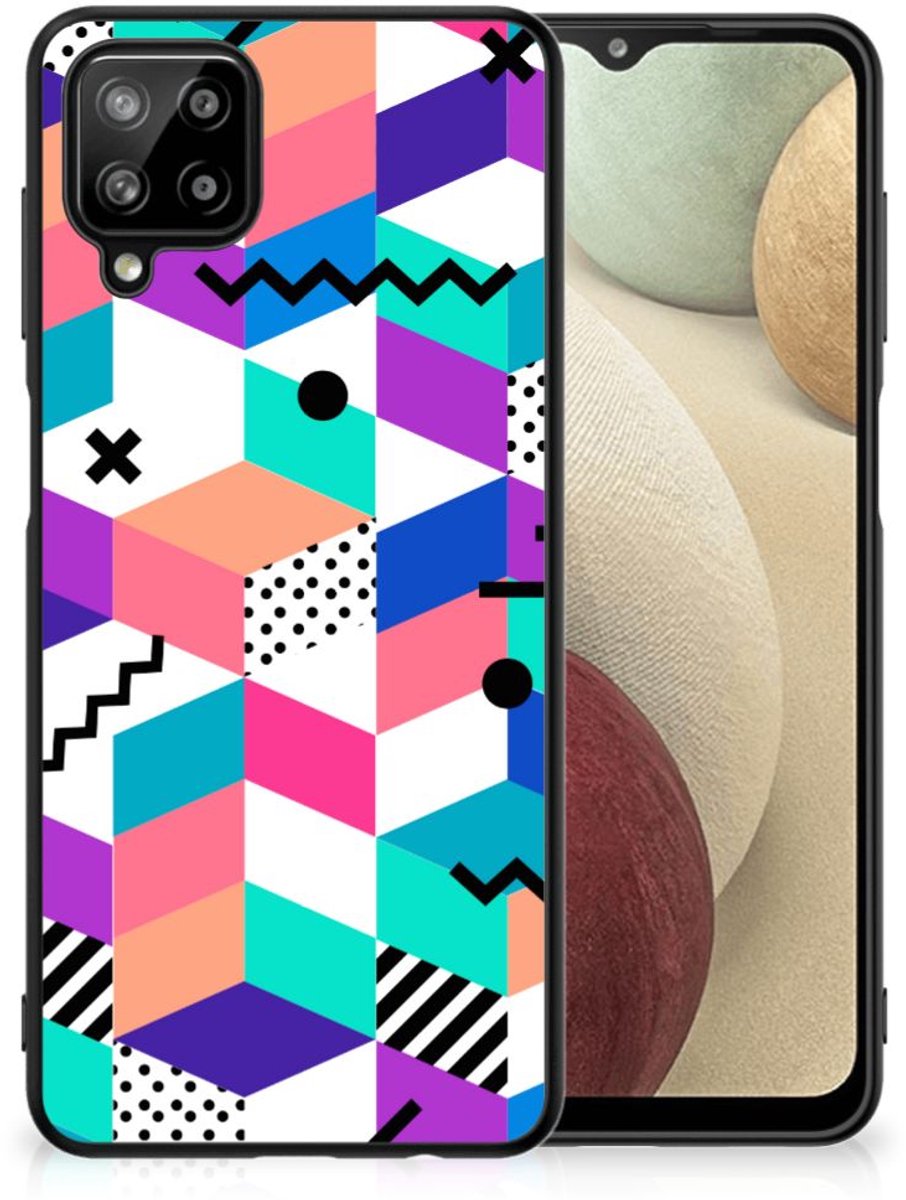 Samsung Galaxy A12 Backcover Blokken Kleurrijk