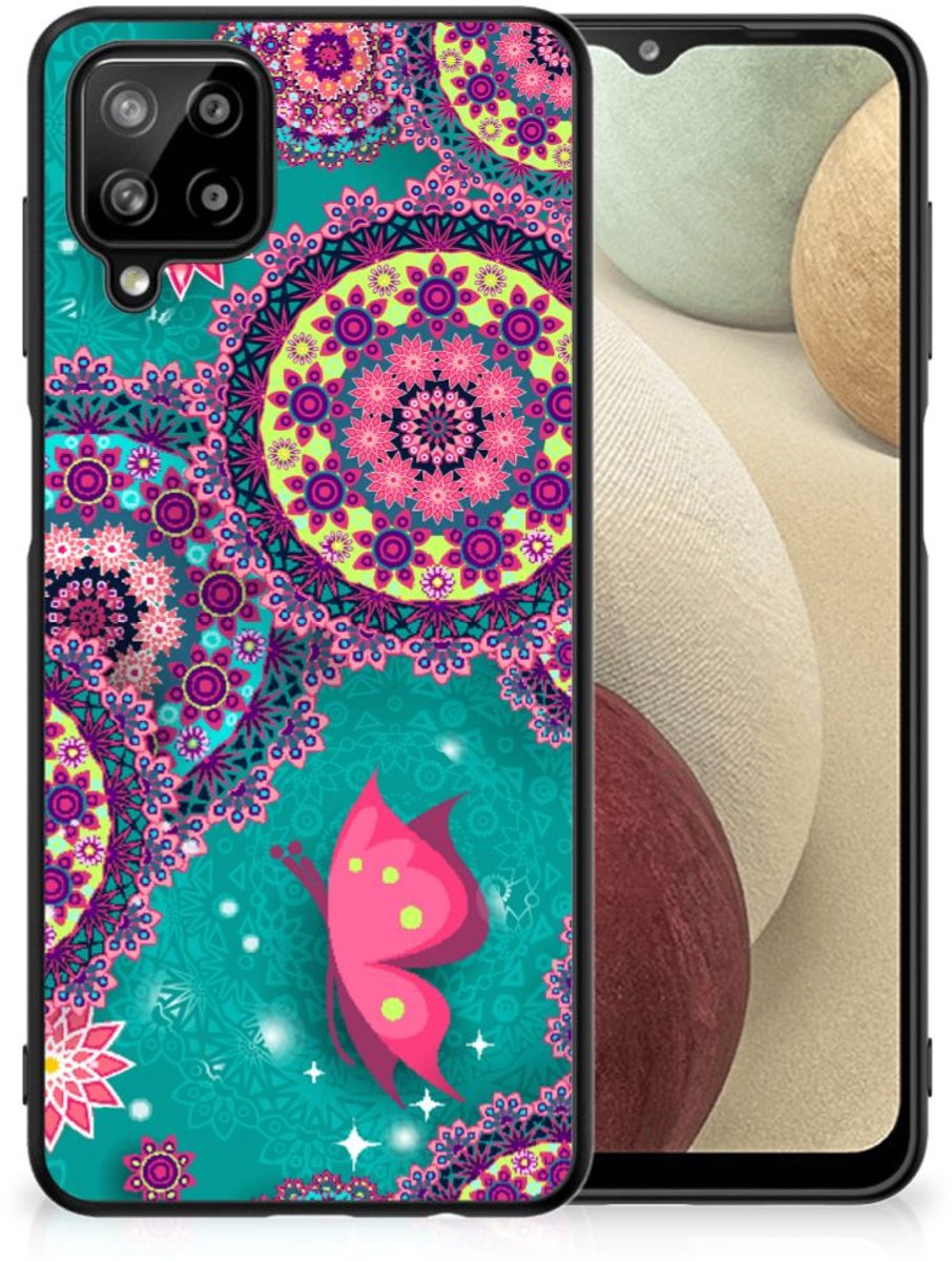 Samsung Galaxy A12 Leuk Telefoonhoesje Cirkels en Vlinders