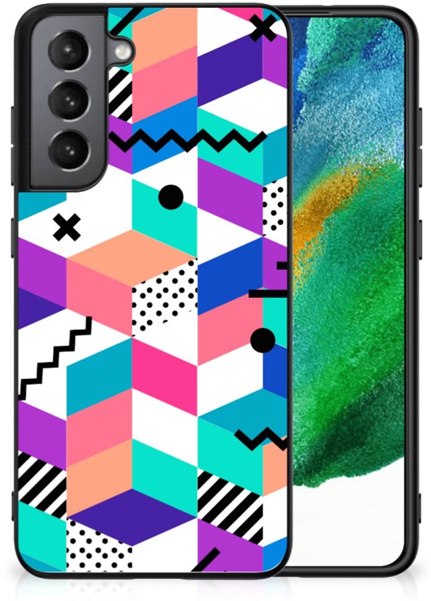 Samsung Galaxy S21FE Backcover Blokken Kleurrijk
