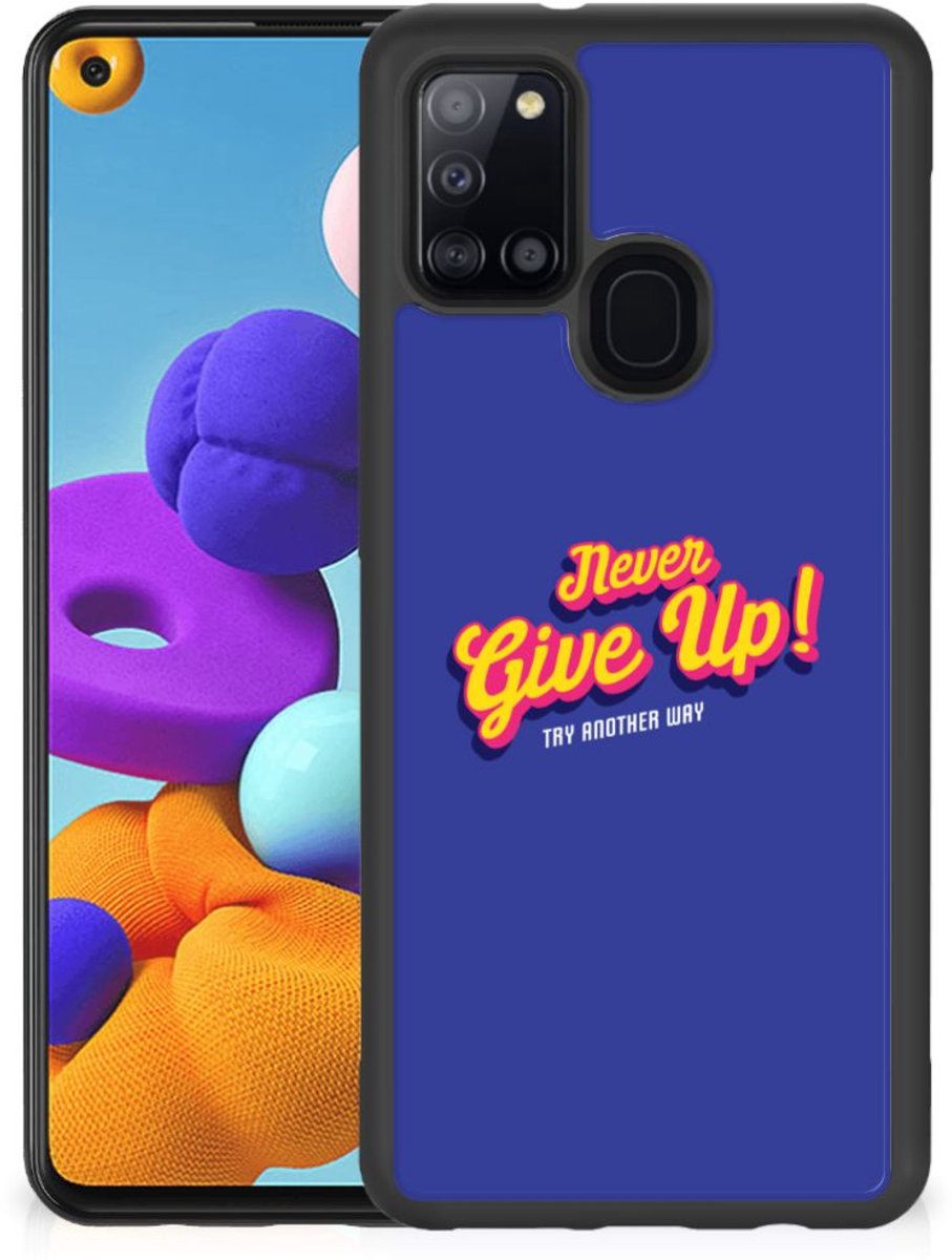 Samsung Galaxy A21s Hoesje met Quotes Never Give Up