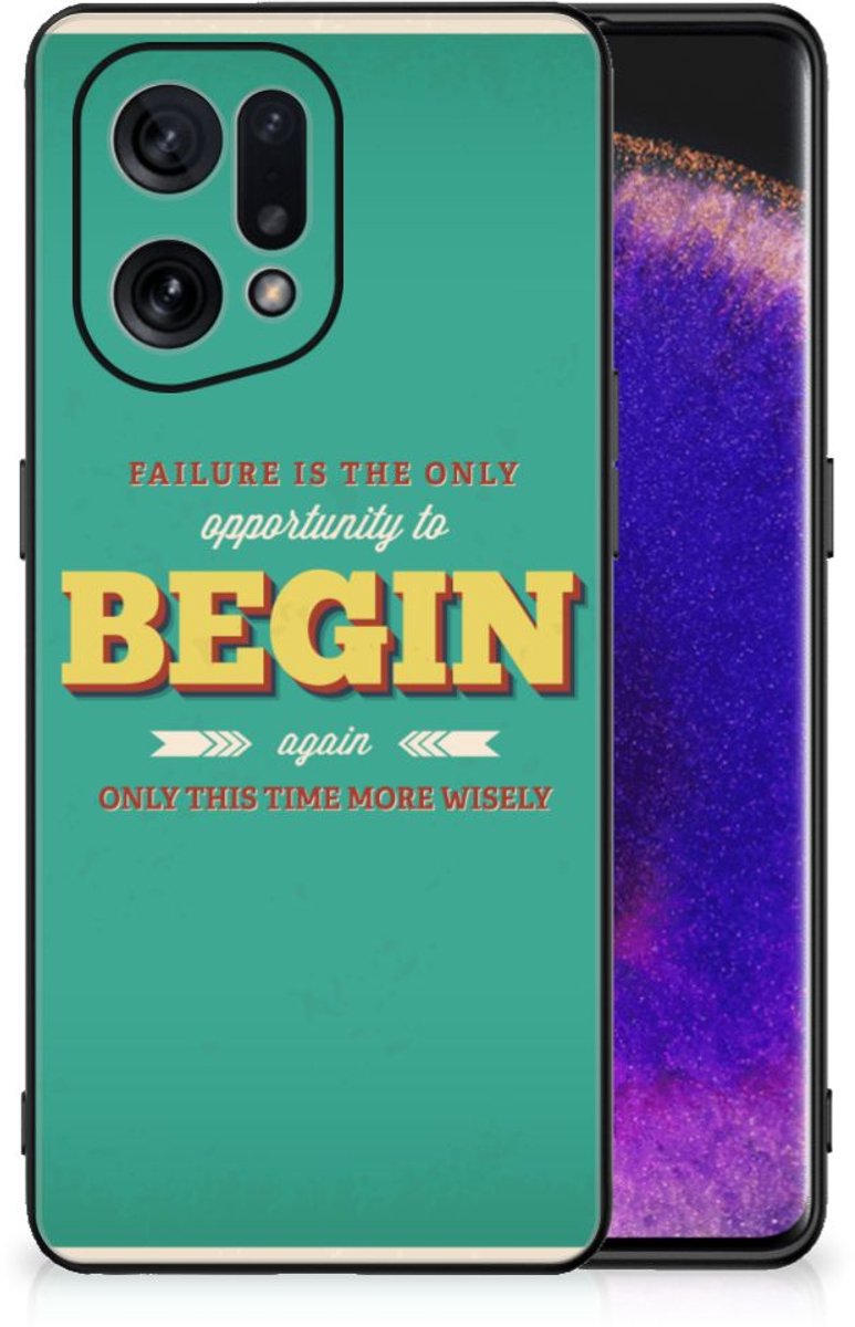 OPPO Find X5 Telefoon Hoesje met tekst Quote Begin