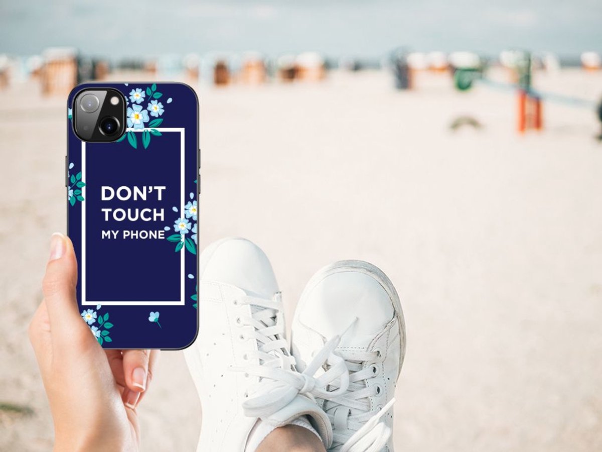 iPhone 14 Plus Telefoon Hoesje Flowers Blue DTMP