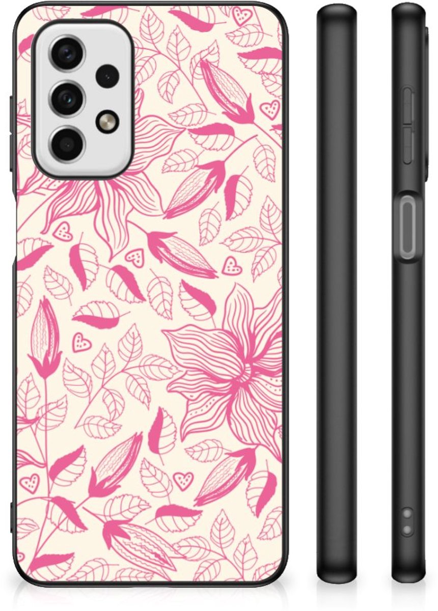 Samsung Galaxy A23 Bloemen Hoesje Pink Flowers