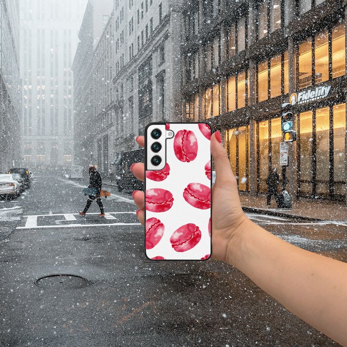 Samsung Galaxy S22 Back Cover Hoesje Pink Macarons