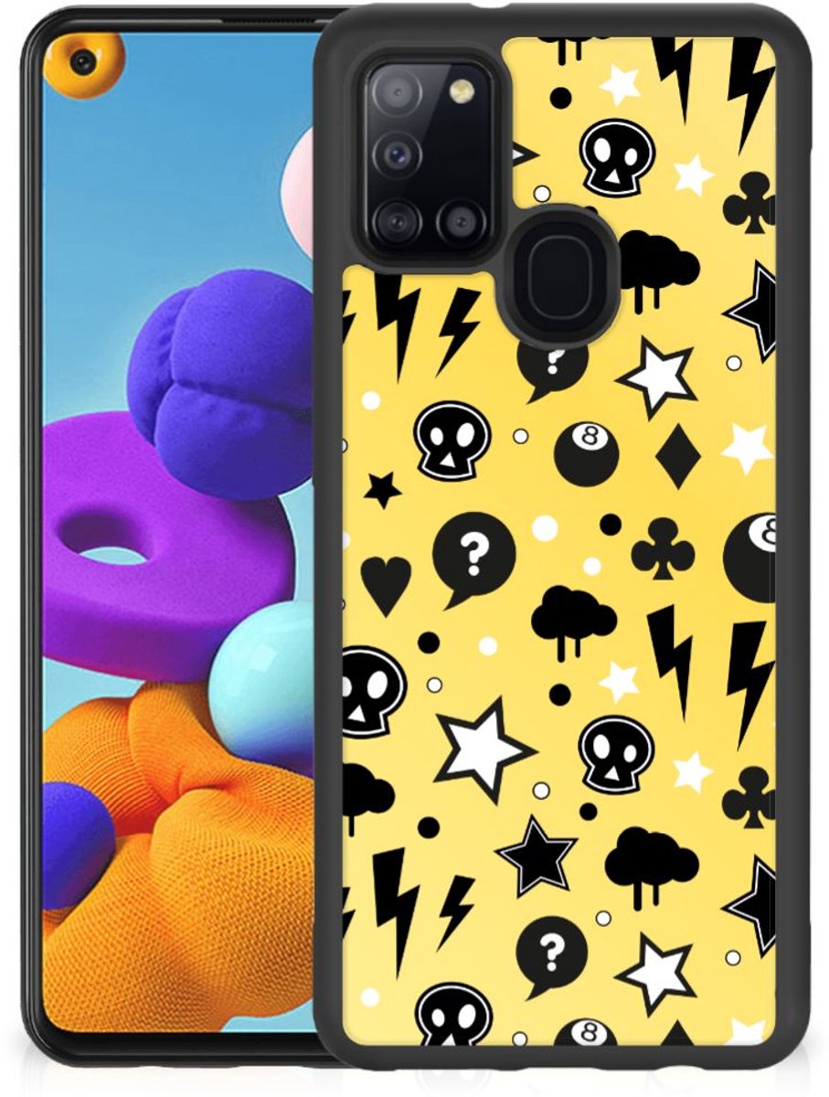 Mobiel Case Samsung Galaxy A21s Punk Geel