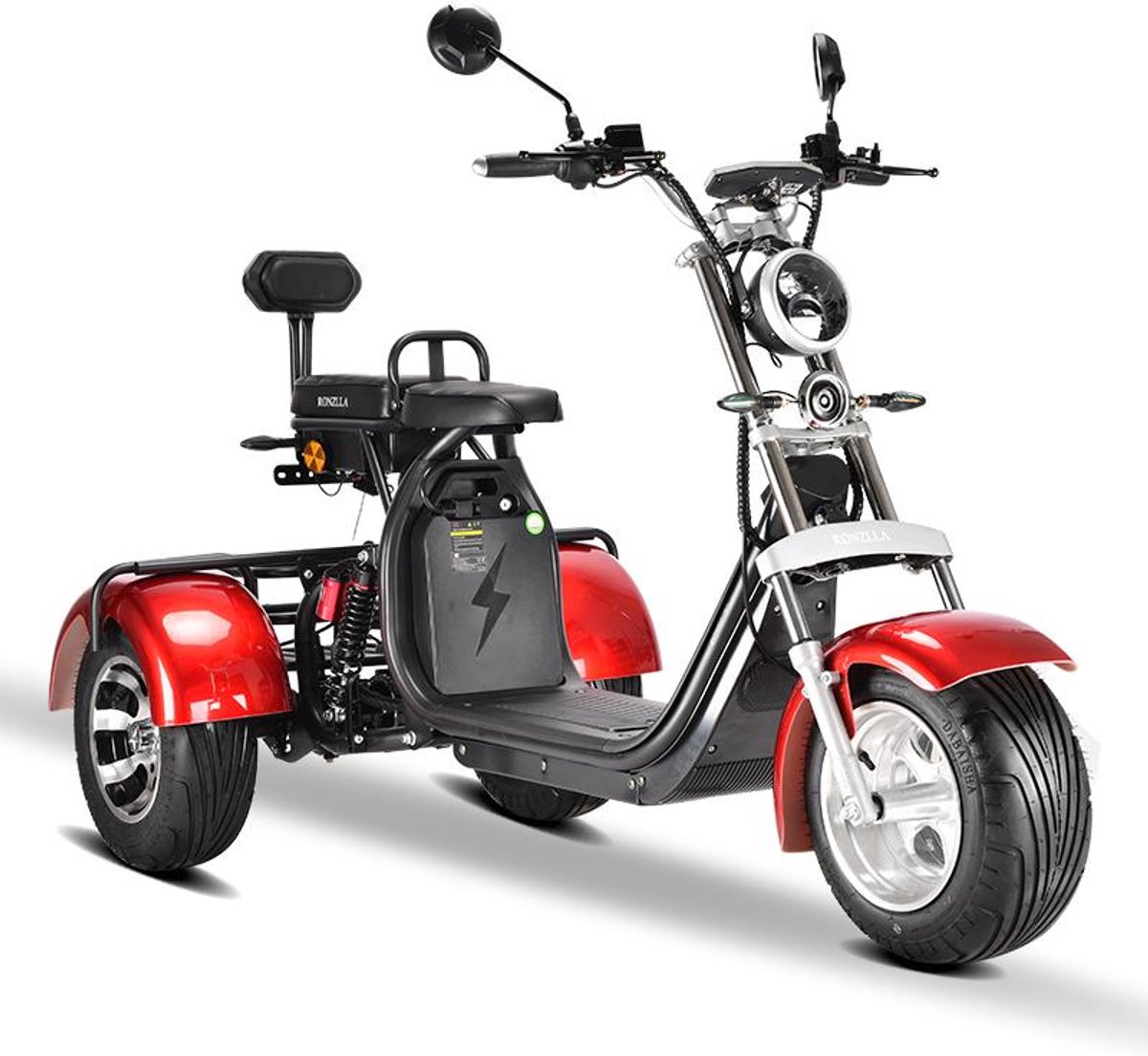 Eco Wielen E-Trike – Elektrische driewielscooter voor 2 personen – 2000 W – Uitneembare accu 20 Ah – Achteruitrijfunctie – foto 7