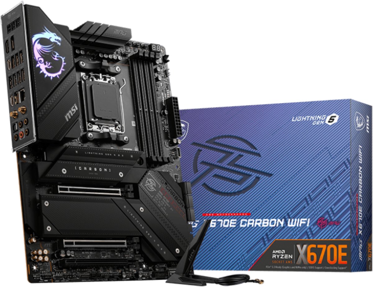 MSI MPG X670E CARBON WIFI - Moederbord - ATX - Socket AM5 - AMD X670 - DDR5