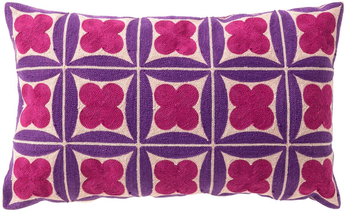 Dutch Decor CLOVER - sierkussen 30x50 cm - geometrisch - geborduurd - Deep Lavender - paars - Inclusief binnenkussen - Luxe kussens voor woonkamer & bank