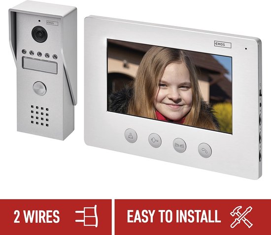 RFWR® Waterdichte video-deurbel met 7 inch lcd-scherm en nachtzicht - Eenvoudige 2-draads installatie van RFWR — afbeelding 5