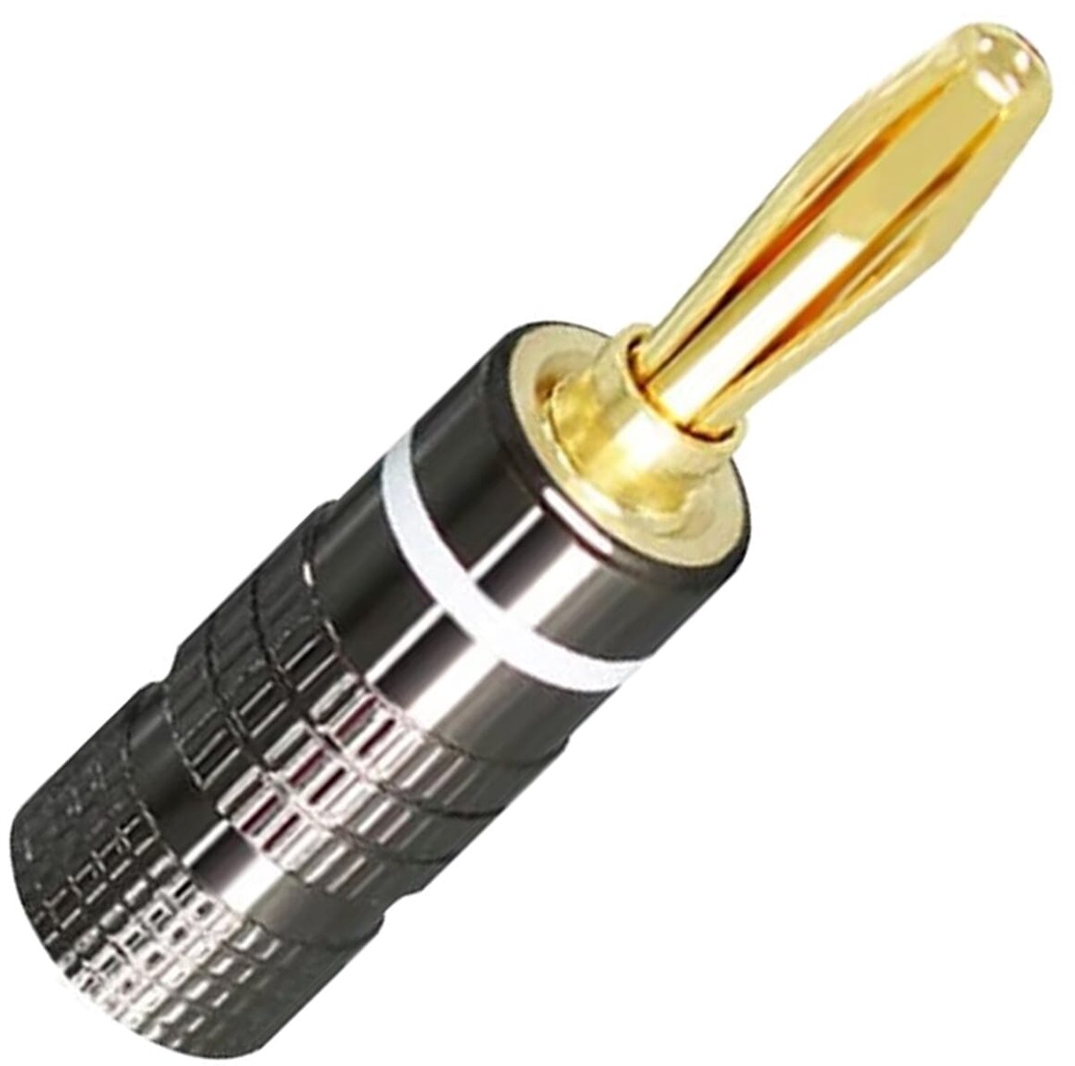 Banaanstekker - Schroefbaar - Gold Plated - Audio Plug - Wit
