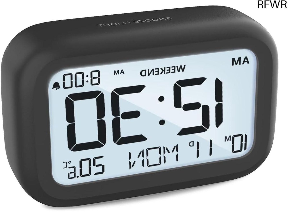 RFWR® Digitale wekker met Snooze en Weekendmodus voor Slaapkamer en Bureau