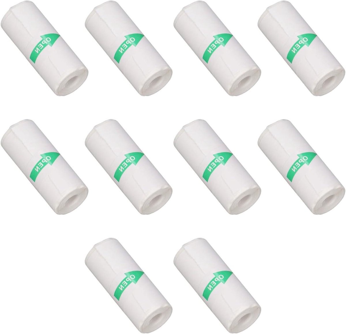 JGS Premium - Thermisch Stickerpapier 57x25 mm - 10 rollen - Zelfklevend - Miniprinter - Ontvangstpapierrollen