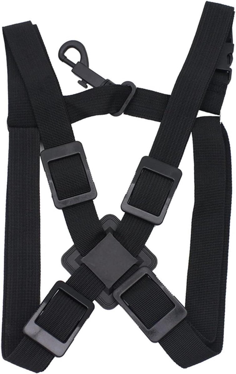 JGS Premium - Verstelbare Saxofoon Borstriem Harnas - Nylon - Zwart - Saxofoon Accessoire - Comfortabele Ondersteuning
