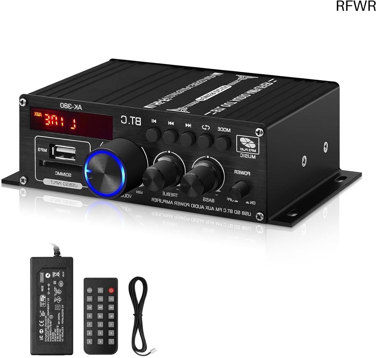 RFWR® Mini Bluetooth Audio Versterker 400W Max 40W Voor Auto en Thuis