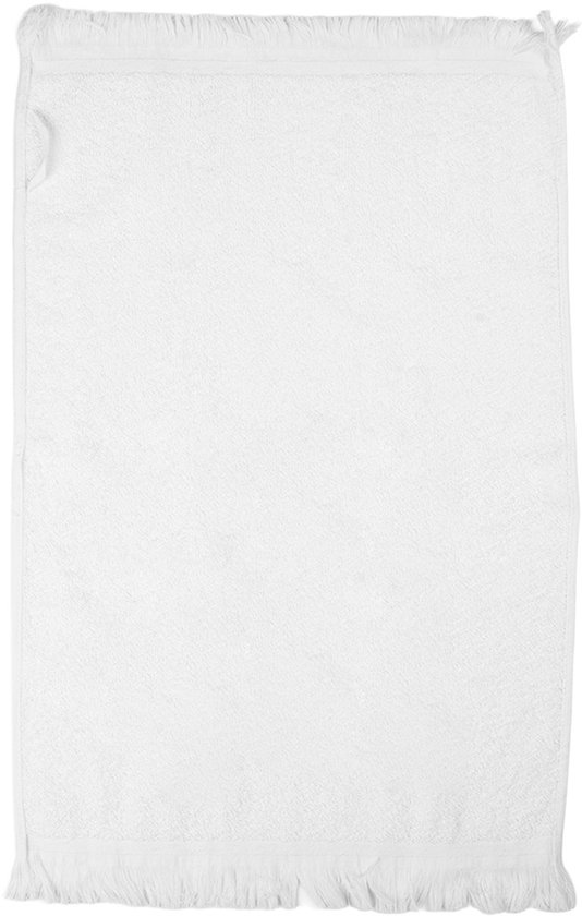 Serviette invité Clayre & Eef 40x66 cm en Katoen Wit Lapins