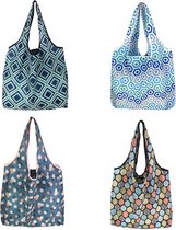 Lot de 6 sacs de courses réutilisables - 50 cm x 37 cm - Pliable - Respectueux de l'environnement - Lavable en machine - Portable et léger - Grande capacité - Pour