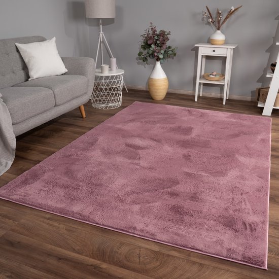 Paco Home Hoogpolig tapijt, zachte shaggy voor de woonkamer in Scandinavische stijl met ruitmotief, Maat:160x220 cm, Kleur:Crème