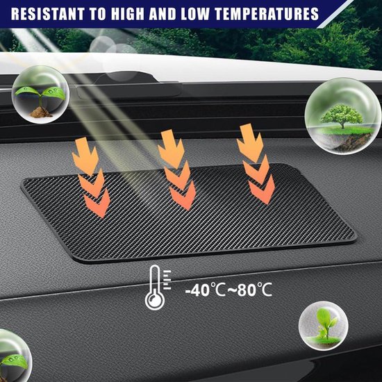 Piéces Auto Tapis Antidérapant Gel Silicone Pour Voiture - 27x15 Cm - Lavable Et Réutilisable Antidérapant Tapis