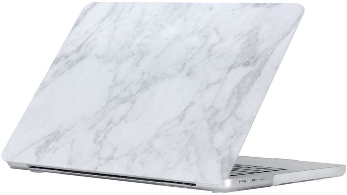 Mobigear Laptophoes geschikt voor Apple MacBook Air 15 Inch (2023-2026) Hoes Hardshell Laptopcover MacBook Case | Mobigear Marble - Grijs - Model A2941 / A3114 / A3241 / A3448