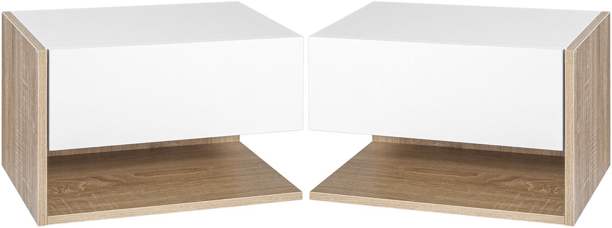 Homcom Nachtkastje-Spaanplaat-46x30x30cm-Wit