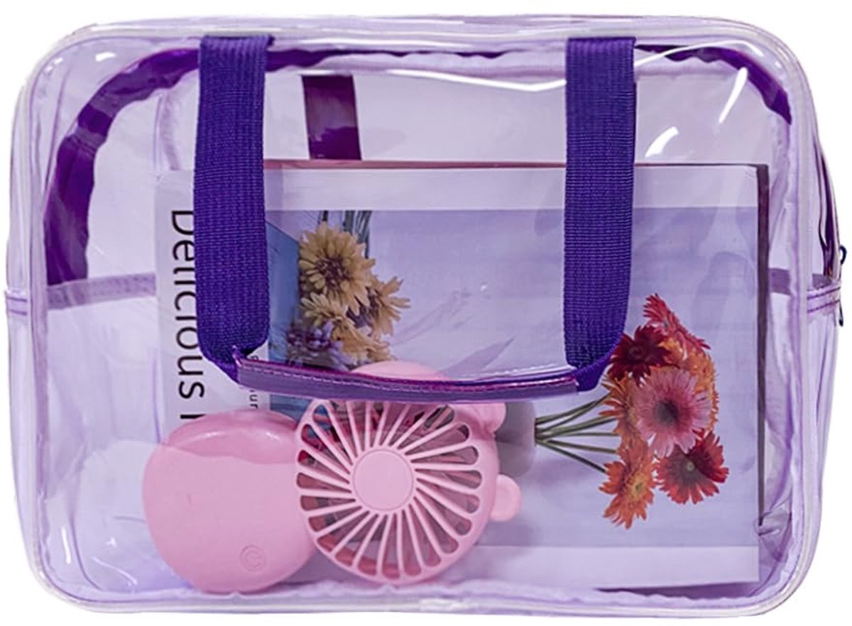 Ibenzoa® Stijlvolle en Transparante Waterdichte Vinyl Schoudertas voor Cosmetica en Reizen