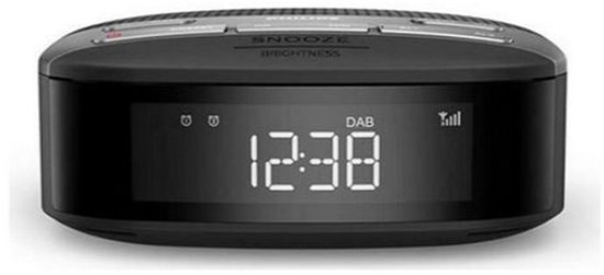 PHILIPS TAR3505 - Digitale wekkerradio DAB+, Dubbel Alarm, Slaaptimer, Compact Ontwerp, Dab+/Fm-Digitale Radio, Automatische Tijdsynchronisatie, Batterijbeveiliging, Zwart, 13.1 x 13.1 x 5.4 cm