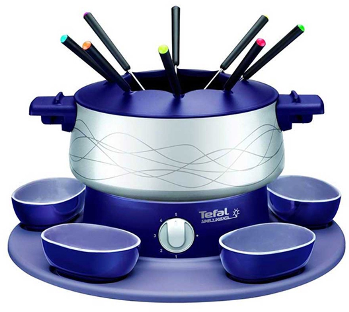 Tefal Color Simply Invents EF351412 - Fondueset - 8 fonduevorkjes - RVS