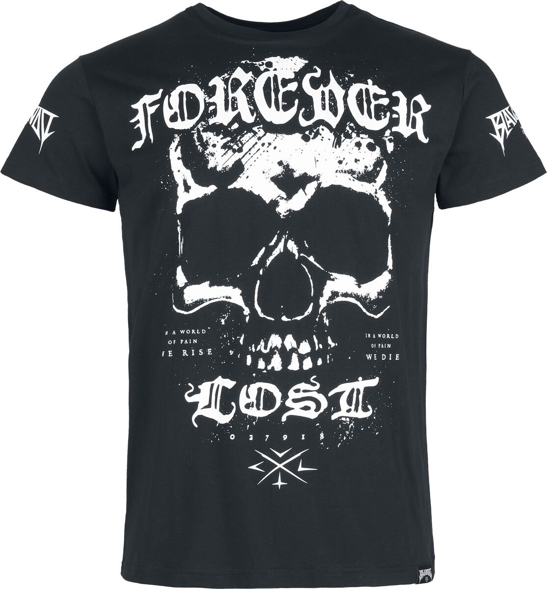 Gothicana zwart T-shirt met mouwen en print op de voorkant - Heren - L