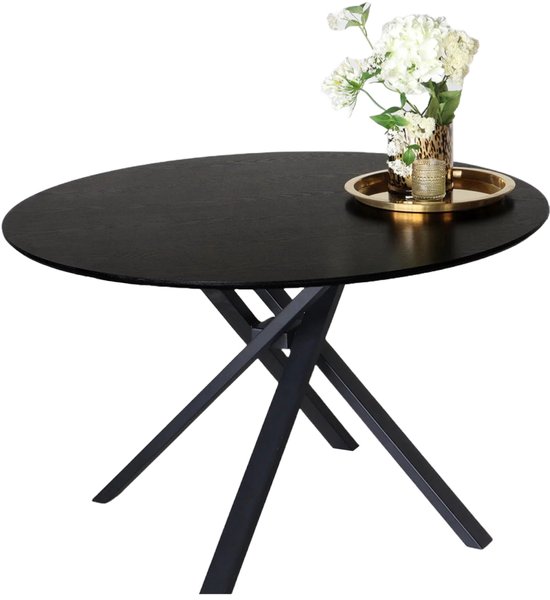Table à manger ronde Ronsi Antoinette noire 120 cm