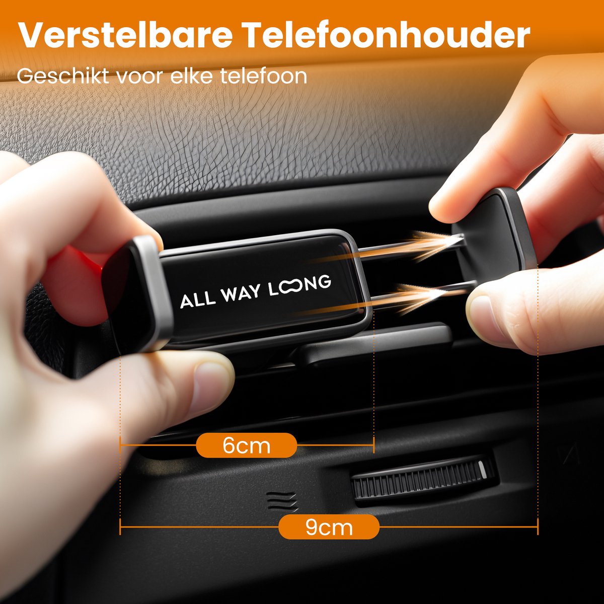 Telefoonhouder Auto Ventilatie - GSM Houder Auto - Telefoonhouders Auto Ventilatierooster - Mobiel Houder Auto - Phone Holder Car - Universeel - Zwart — cadeau in Gadgets - foto 5