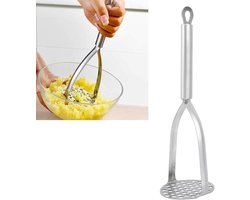 JGS Premium - Dikwandige aardappelstamper van roestvrij staal - Ideaal voor het pureren van aardappelen, zoete aardappelen, fruit en babyvoedingssupplementen - Keukengereedschap voor moeiteloos pureren van - 85 tekens