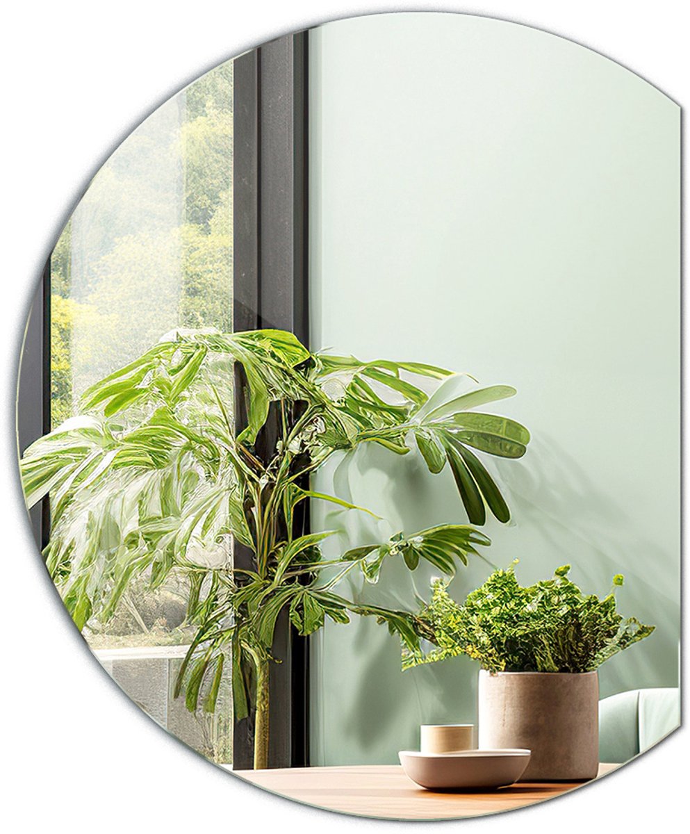 Tulup Spiegel - Ronde Spiegel - 84 cm x 100 cm - Spiegel Rond - Slaapkamerspiegel - Ronde