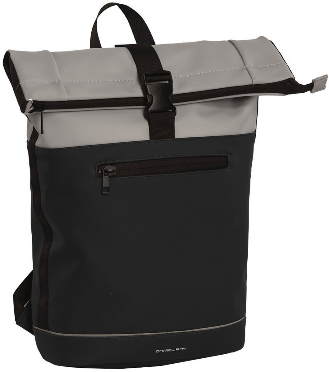 Daniel Ray Rockhampton Rolltop Laptop Rugzak Waterproof - 15,6 inch - Zwart / Lichtgrijs