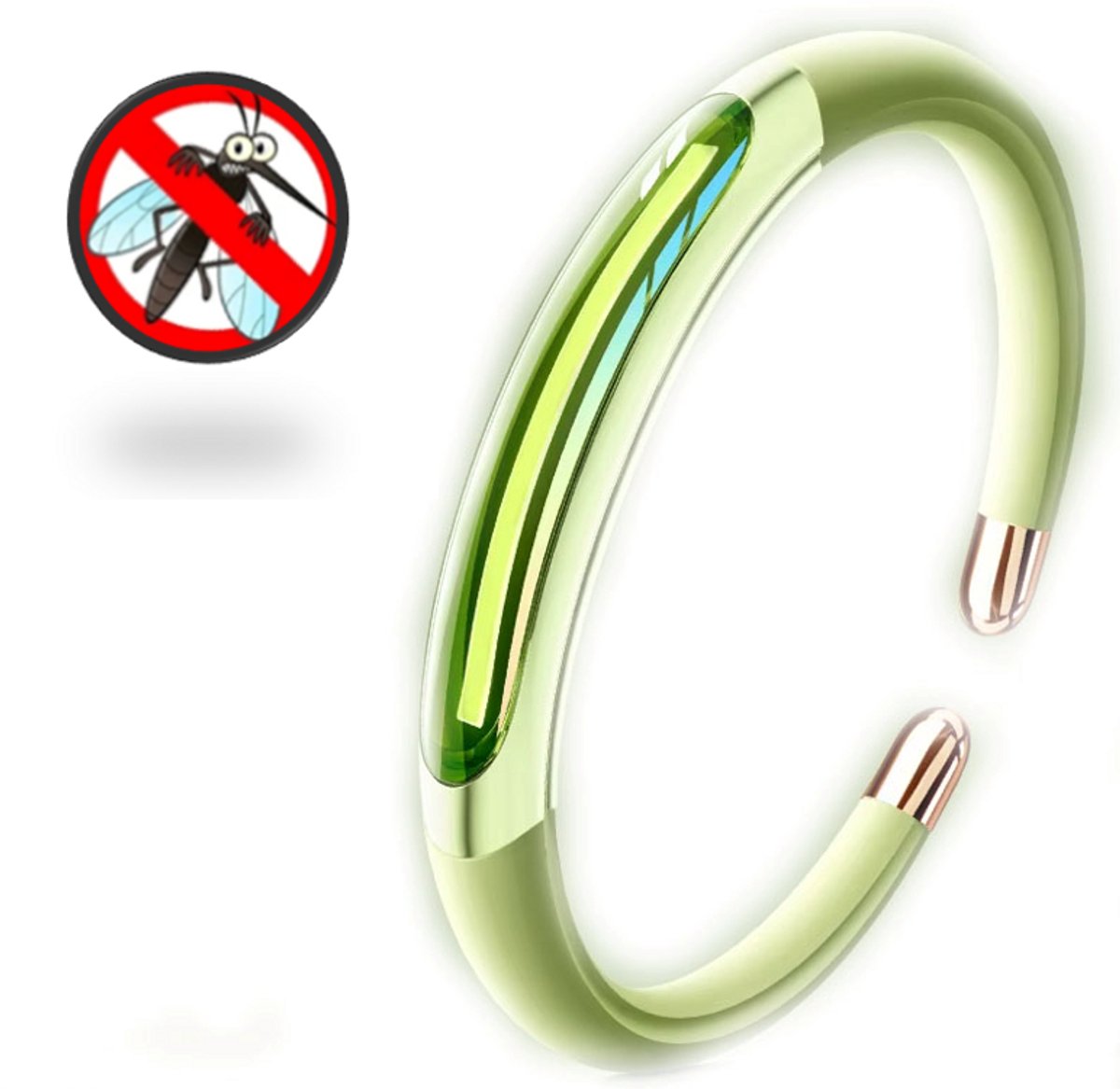 Anti-Muggen Armband met Essentiële Olie – Draagbare Muggenwerende Polsband Zonder DEET | Voor Kinderen & Volwassenen – Outdoor Muggenbeschermer, Insectenwerend, Tegen Steekmuggen-Groen