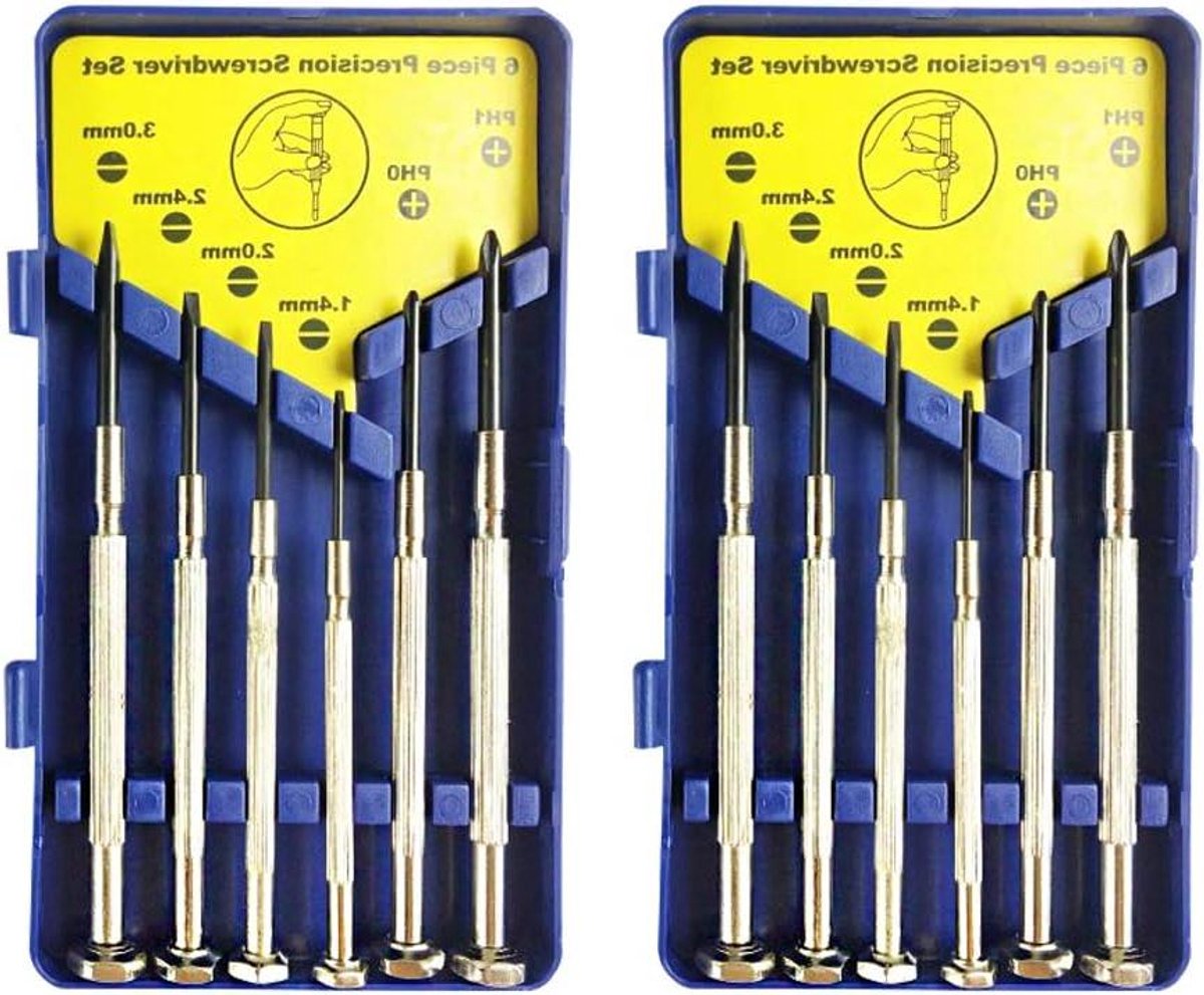 Allecto Premium - Precisie Schroevendraaier Set voor Juweliers en Reparaties - Incl. Opbergdoos - Pocket Formaat - Geschikt voor iPhone - 2-Pack