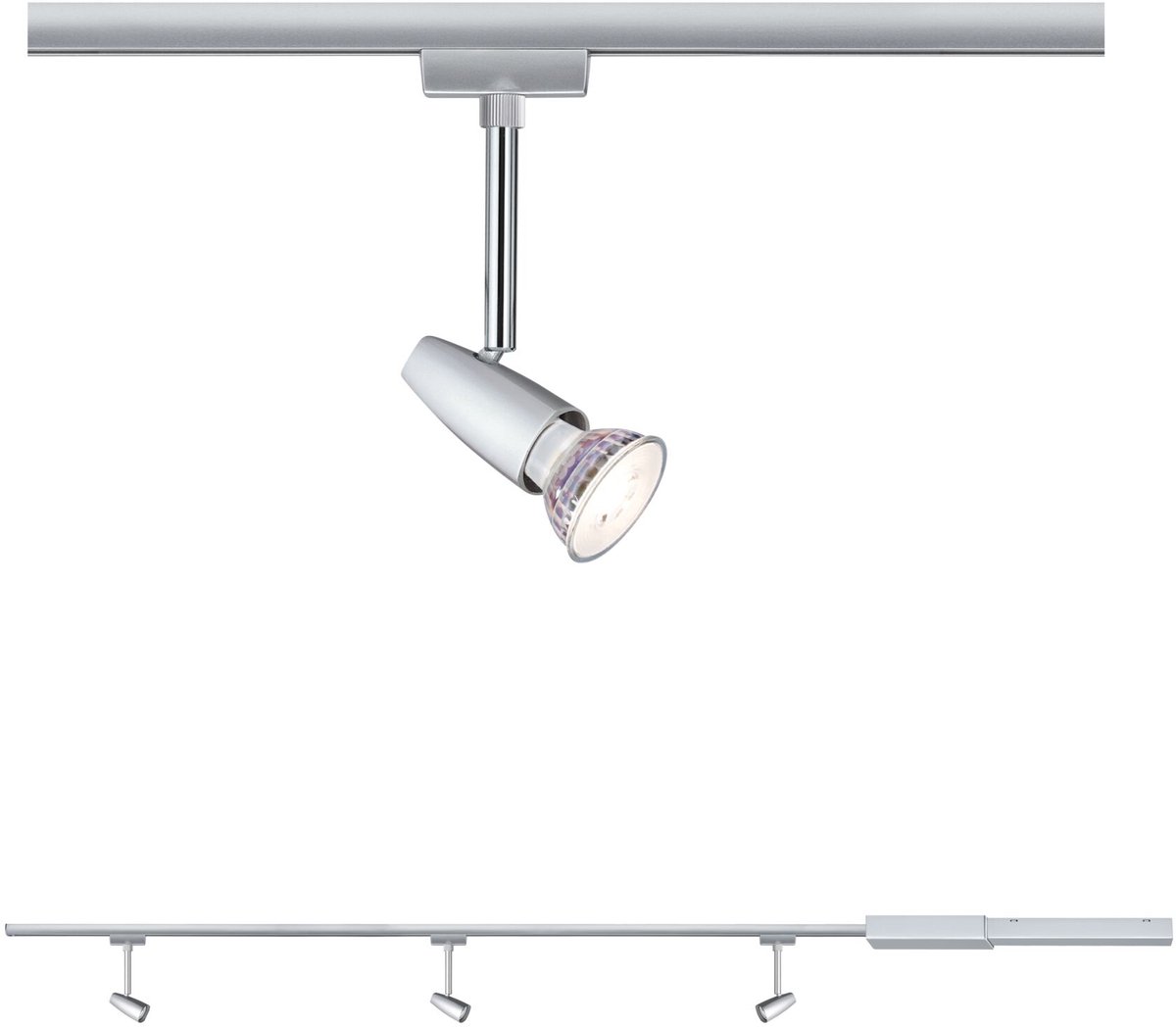 URail Railspot Smart Home Zigbee 3.0 Barelli Startersset GU10 max. 3x10W dimbaar 230V Chroom mat/Chroom Smart Home Zigbee
