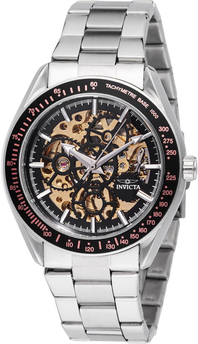 Invicta Objet D Art 49500 Heren Horloge - Waterdicht - Analoog - Automatisch Uurwerk - Roestvrij Staal met zwarte Wijzerplaat - 43mm