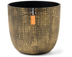 Capi Europe - Bloempot bol Skin Made With - 22x20 - Goud - Bloempot voor binnen en buiten - Capi ‘Made with’ - Gemaakt van gerecycled materiaal - Levenslang garantie - ISGB534
