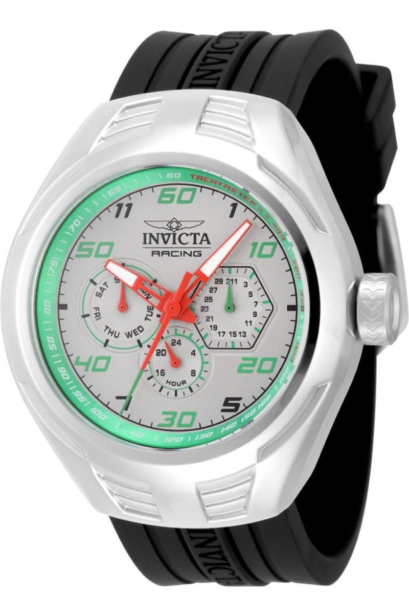 Invicta Racing 47726 Heren Horloge - Waterdicht - Analoog - Quartz Uurwerk - Roestvrij Staal met zilveren Wijzerplaat - 46mm