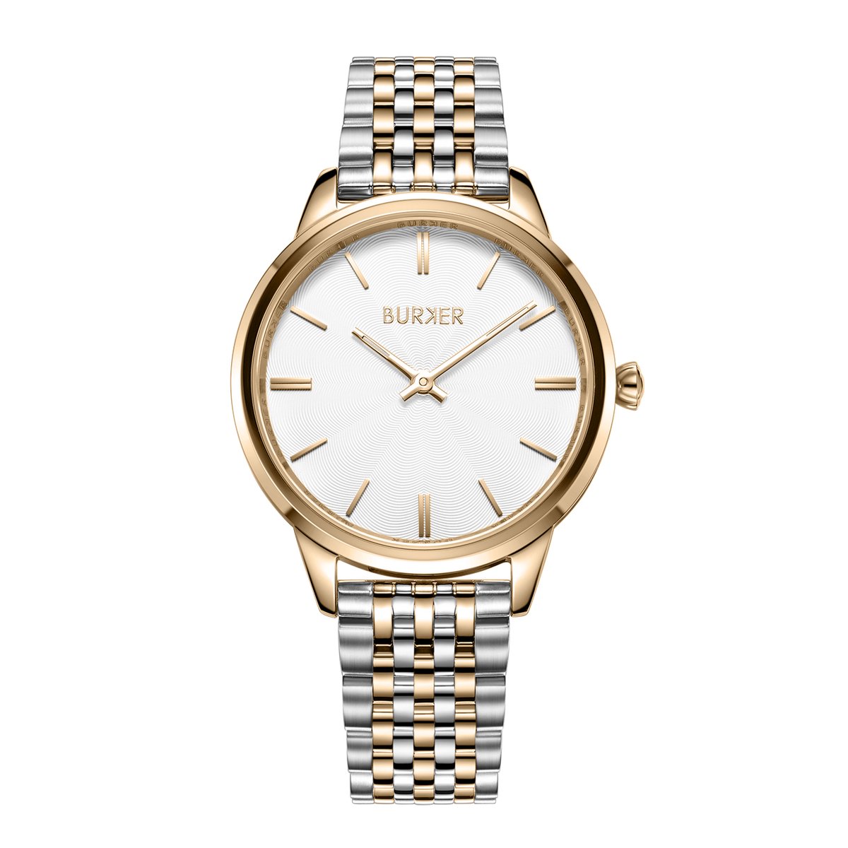 BURKER Emily Horloge Dames - Rond - Goud Zilver - Schakelband - 36 mm