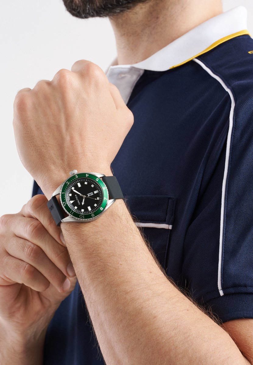 Nautica Finn World Kwarts Analoog Horloge Zwart Case: 100% Stainless Steel + Aluminum | Armband: 100% Silicone 44 mm NAPFWF401