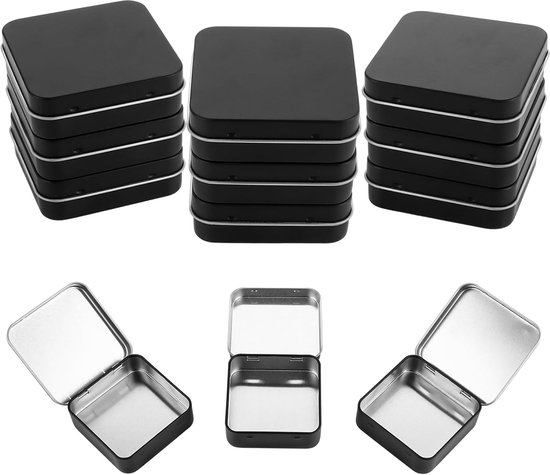 GooDengFull 8 Zilveren Kleine Metalen Doos Kleine Blechdosen met Deksel Metalen Blikjes Boxen Draagbare Minibox Opbergdoos voor Thuis Snoepjes en DIY Gebruik Thuis Organizer (9.6 * 6 * 2cm