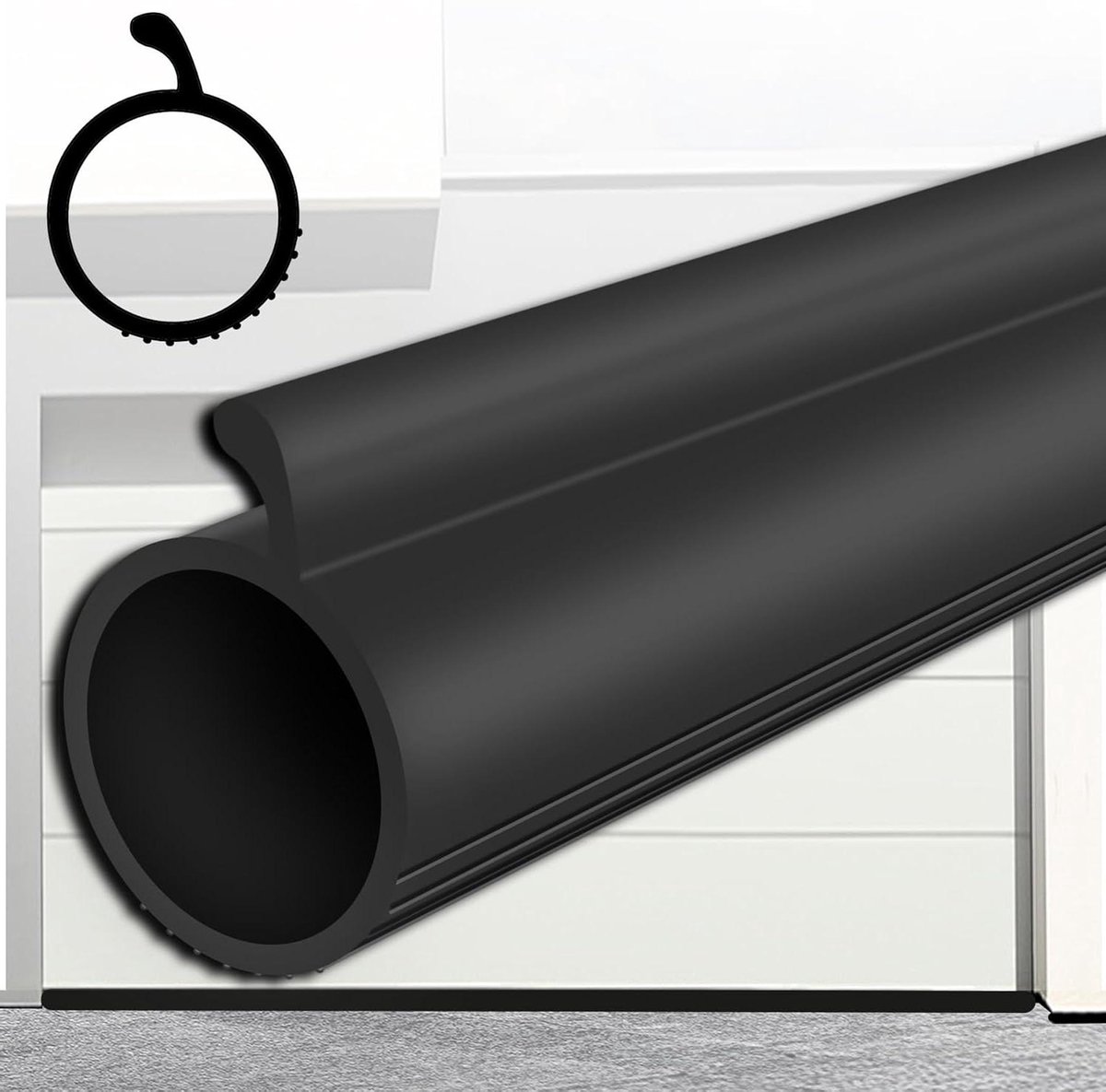 Allecto Premium - Garagedeur Bodemafdichtingsstrip 05 cm zwart - Vervangende weerstrippen voor bovendeur - Impactbuffer - 98 FT.