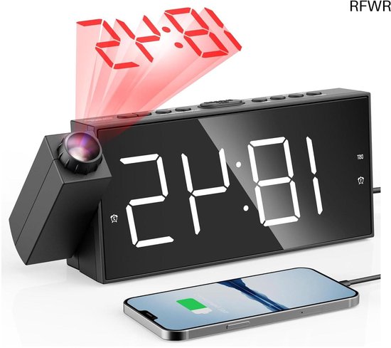 Projectiewekker voor slaapkamer met thermometer en hygrometer Digitale projectplafondklok – koop de beste producten in de online winkel