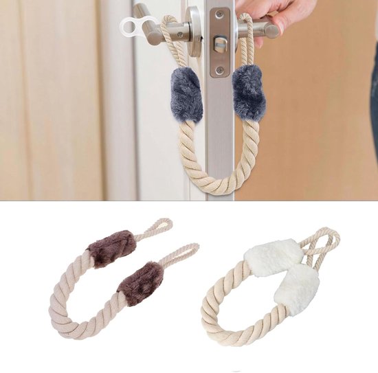 ZoeTekway Katoenen deurstopper, bruin, deurkoord, klembescherming voor deuren, huisdieren en kinderen, vingerbescherming ZoeTekway Katoenen deurstopper, bruin, deurkoord, klembescherming voor deuren, huisdieren en kinderen, vingerbescherming