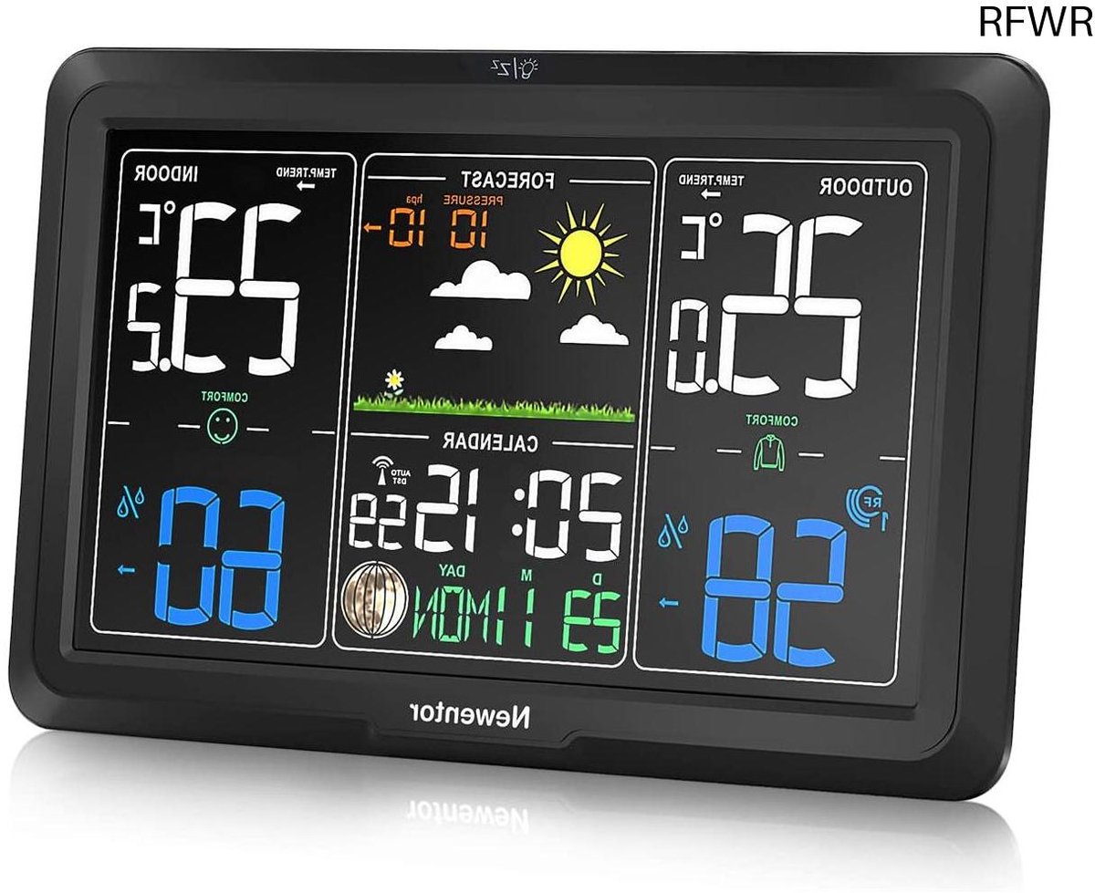 RFWR® Draadloos Weerstation met Buitensensor en Weersvoorspelling - Batteij- en Netvoeding