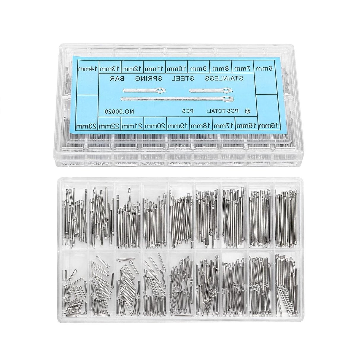 Allecto Plus - Splitpennen Assortiment 360 stuks - 6-23 mm - RVS - Horlogeband Reparatieset - 18 Maten
