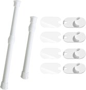 Tringle à rideaux télescopique - réglable - 2 pièces - blanche - 40-70 cm